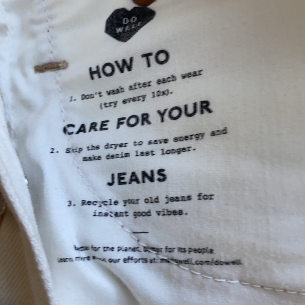 MADEWELL slim demi boot cut jean in off-white cream size 24 0 2 - Picture 6 of 7